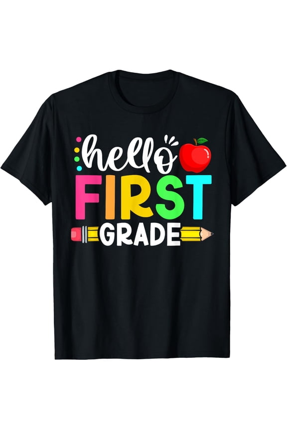 Hello First 1st Grade Back To School Teachers Boys Girls T-Shirt