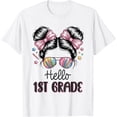 thumbnail image 1 of Hello First Grade Coquette Bow Teacher T Shirt All Size S-5XL, 1 of 4