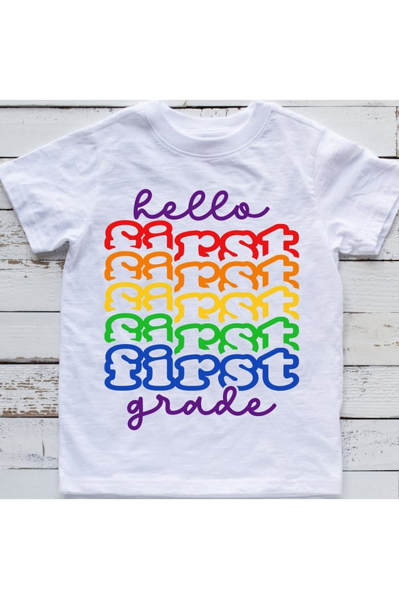 Hello First Grade Shirt, Back To School Shirt, First Day Going Into First Grade T Shirt, Kids Graphic Shirt TODDLER SHORT SLEEVE TEE BELLA CANVAS 3001T