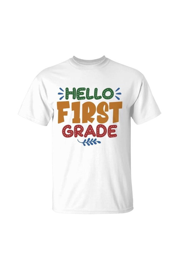 Hello First Grade Teacher Great Graphic Gift TShirt