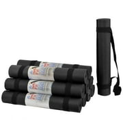 Hello Fit Yoga Mats - Economy 10 Pack (68" x 24" x 1/8") - Assorted with Carrying Strap (Black)