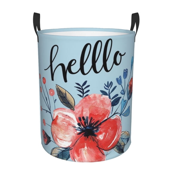 Hello Flower Laundry Hamper Small Storage Basket/Toy Organizer/Dirty Clothes Bucket