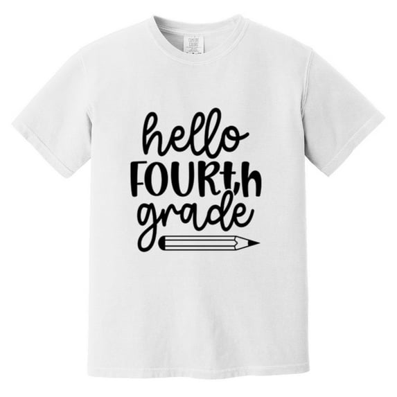 Hello Fourth Grade Funny Bright Back To School Design Gift Comfort Color T-Shirt