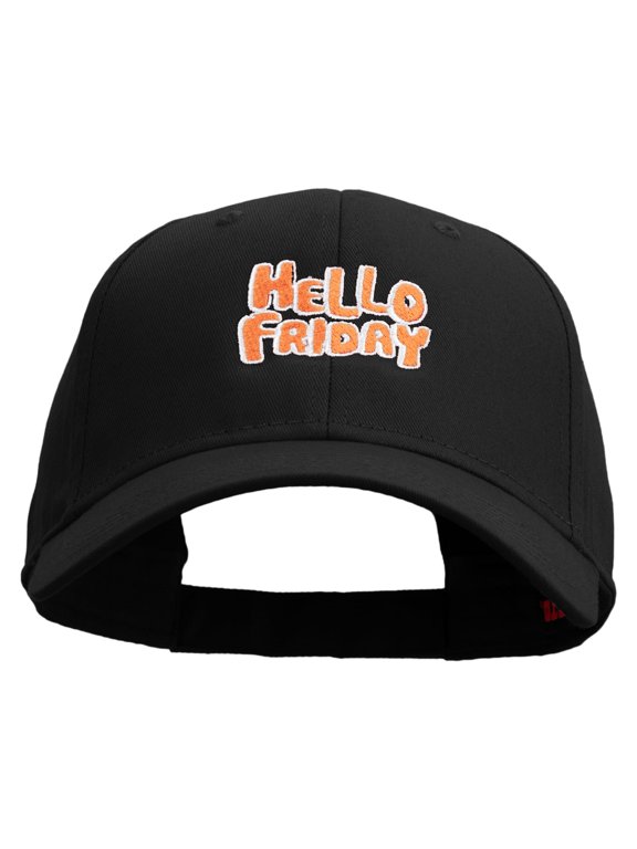 Hello Friday Embroidered Low Profile Washed Flex Cap - Black OSFM