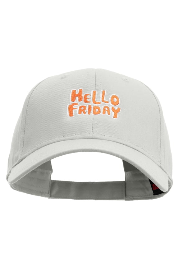 Hello Friday Embroidered Low Profile Washed Flex Cap - White OSFM
