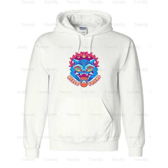 Hello Friend Minimalist Greeting Quote Graphic Hoodie M3081887, Up to Size 5XL