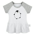 thumbnail image 1 of Hello Funny Dresses For Baby, Newborn Babies Animal Penguin Pattern Skirts, Infant Princess Dress, 0-24M Kids Graphic Clothes (Gray Raglan Dresses, 12-18 Months), 1 of 4