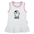 thumbnail image 1 of Hello Funny Dresses For Baby, Newborn Babies Animal Penguin Pattern Skirts, Infant Princess Dress, 0-24M Kids Graphic Clothes (White Sleeveless Dresses, 18-24 Months), 1 of 4