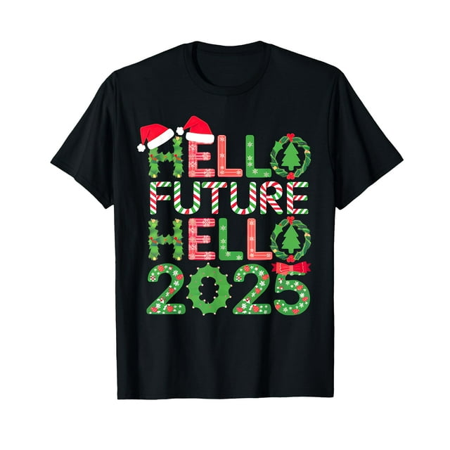 Hello Future Hello 2025 Funny Matching Family New Years Day TShirt