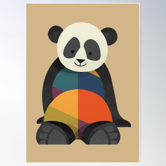 Hello Giant Panda Poster Wall Art, Modern Wall Decor For Living Room Bedroom, 8x12 UNFRAMED