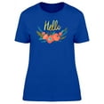 thumbnail image 1 of Hello Gold Lettering With Flower T-Shirt Women -Image by Shutterstock, Female Medium, 1 of 2