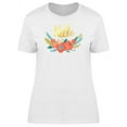 thumbnail image 1 of Hello Gold Lettering With Flower T-Shirt Women -Image by Shutterstock, Female XX-Large, 1 of 2