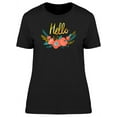 thumbnail image 1 of Hello Gold Lettering With Flower T-Shirt Women -Image by Shutterstock, Female XX-Large, 1 of 2