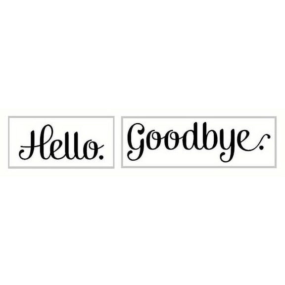 Hello Goodbye Quote Wall Decals Art for Entryway, 23 x 4.5-Inch, Black