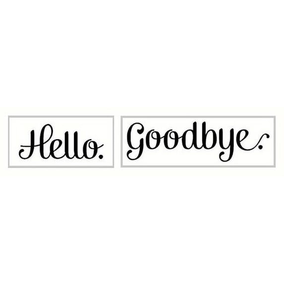 Hello Goodbye Quote Wall Decals Art for Entryway, 23 x 4.5-Inch, Black