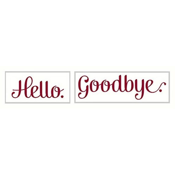 Hello Goodbye Quote Wall Decals Art for Entryway, 23 x 4.5-Inch, Red