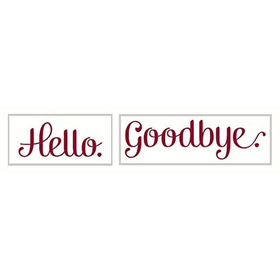 Hello Goodbye Quote Wall Decals Art for Entryway, 23 x 4.5-Inch, Red