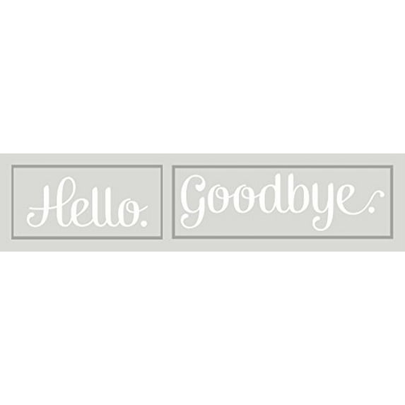 Hello Goodbye Quote Wall Decals Art for Entryway, 23 x 4.5-Inch, White