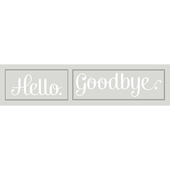 Hello Goodbye Quote Wall Decals Art for Entryway, 23 x 4.5-Inch, White
