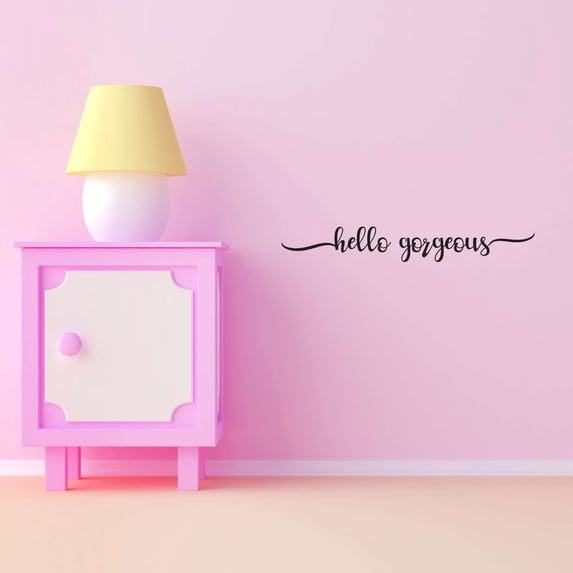 Hello Gorgeous Amazing Love Beauty Girls Love Beautiful Crown Prince Unicorns Royalty Sweet Dreams Decorating Holiday Gift Ideas Bedroom Wall Decal Sticker - Size: 30 In X 3 In