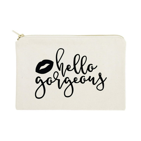 Hello Gorgeous Cotton Canvas Cosmetic Bag