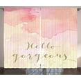thumbnail image 1 of Ambesonne Hello Gorgeous Curtains 2 Panel Set, Pink Watercolor, 108" x 108", Multicolor, 1 of 3