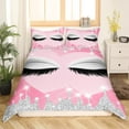 thumbnail image 1 of Hello Gorgeous Duvet Cover Luxury Rose Gold Glitter Bling Eyelash Makeup Glam Girly Fashion Bedding, 1 of 5