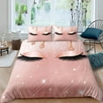 thumbnail image 1 of Hello Gorgeous Duvet Cover Luxury Rose Gold Glitter Bling Eyelash Makeup Glam Girly Fashion Bedding, 1 of 5