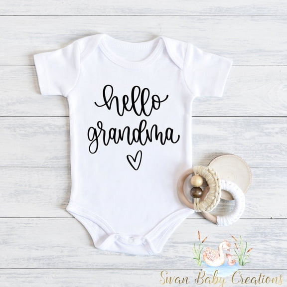 Hello Grandma , Baby Announcement, Pregnancy Announcement, Pregnancy Reveal Gift For Mom , Reveal, Grandparents, Gift For Parents Cute Baby Onesie, BABY BODYSUIT LAT 4424