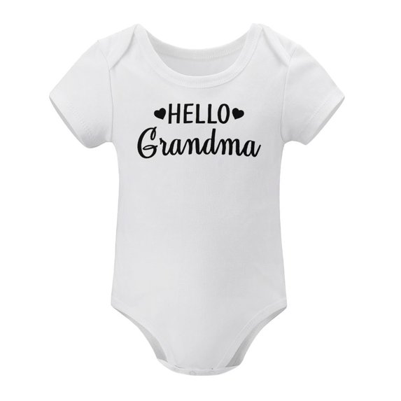 Hello Grandma - Baby Clothes - Funny Newborn Bodysuit Outfits for Boys And Girls White-style-1 12months