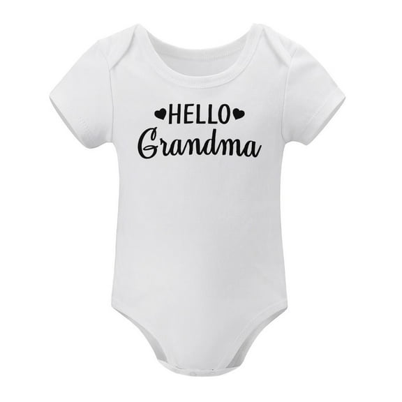Hello Grandma - Baby Clothes - Funny Newborn Bodysuit Outfits for Boys And Girls White-style-1 9months