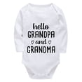 thumbnail image 1 of Hello Grandpa And Grandma Outfit for Newborn Girl Long Sleeve Bring Home Baby Girl Outfit Newborn White Baby Bodysuits 0-3 M, 1 of 2