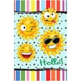 thumbnail image 1 of Hello Grimacing Sun Decorative Funny Garden Flag Double Sided 12x18 Inch, 1 of 6