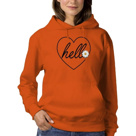 Hello Heart W Daisy Hoodie Women -Image by Shutterstock, Female 4X-Large