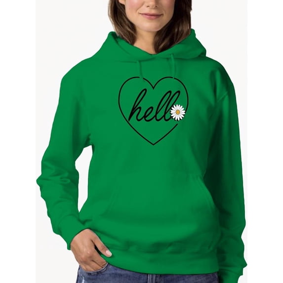 Hello Heart W Daisy Hoodie Women -Image by Shutterstock, Female x-Large