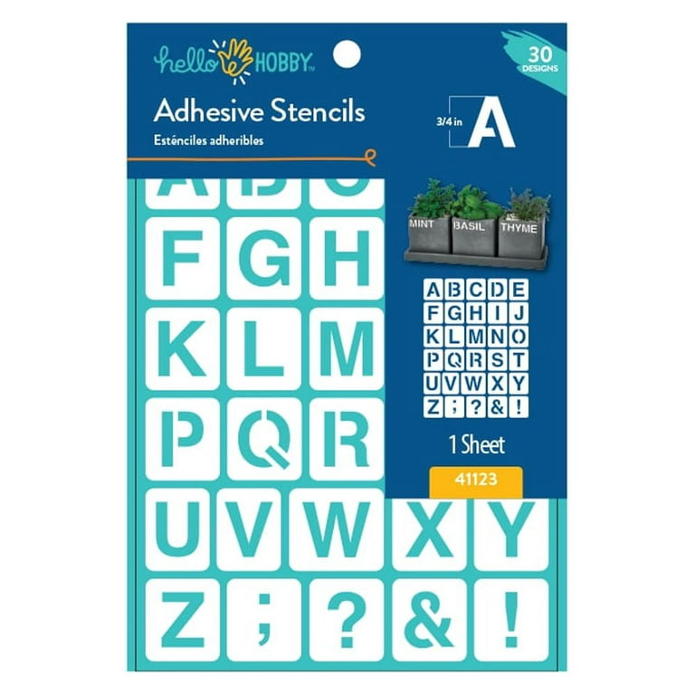 EAge eage alphabet letter stencils 1 inch, 68 pcs reusable plastic