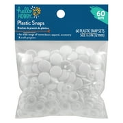 Hello Hobby 1/2" Plastic White Snap Fasteners, 60 Count