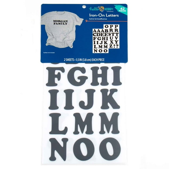 Hello Hobby 1.5 "" Black Cooper Iron-on Letters, 42 Pieces A-Z