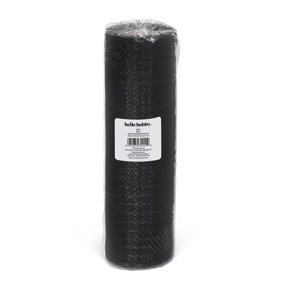 Hello Hobby Black Deco Mesh for Crafts, Ribbons and Decorations, 10 in x 10 yd
