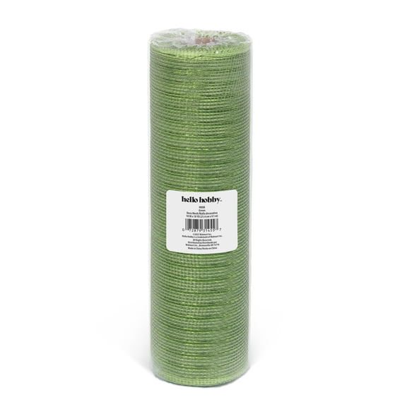 Hello Hobby Green Deco Mesh for Crafts, Ribbons and Decorations, 10 in x 10 yd