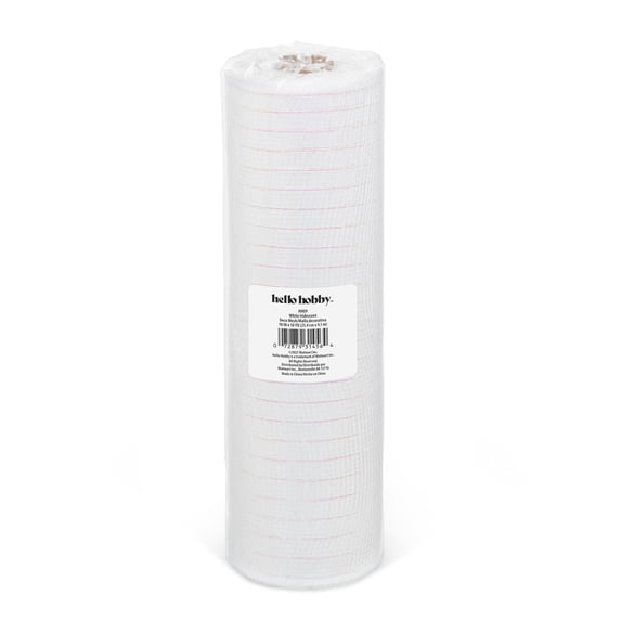 Hello Hobby White Deco Mesh for Crafts, Ribbons and Decorations, 10 in x 10 yd