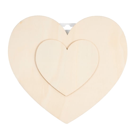Hello Hobby 10" Shapes-Heart, Unfinished Wood Surface, 9.45 x 8.5 x 0.24 inch