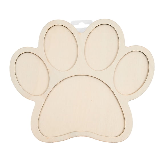 Hello Hobby 10" Shapes-Paw, Unfinished Wood Surface, 9.96 x 8.5x 0.24 inch