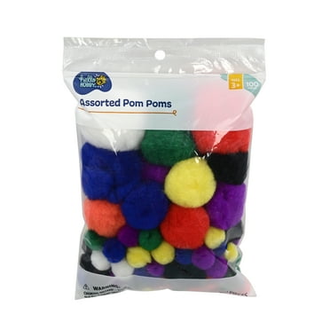 Hello Hobby 100 Piece Pom Poms, Multicolor Rainbow 0.2lb