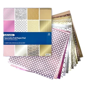 Hello Hobby 12" x 12" Metallic Foil Paper Pattern Cardstock for Scrapbooking and Crafts, 12 Sheets