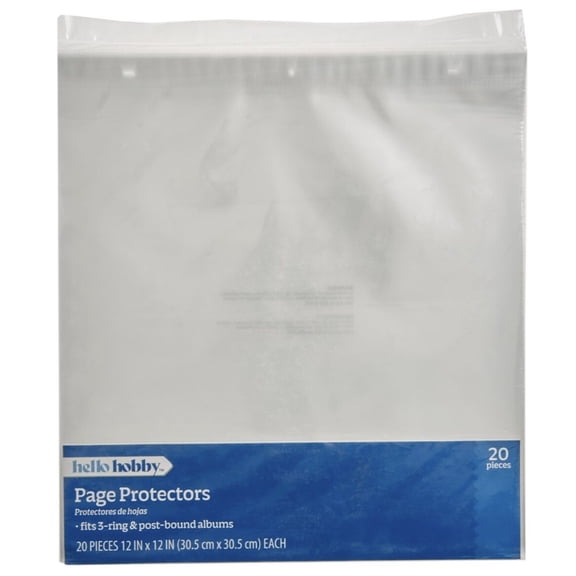 Hello Hobby 12" x 12" Page Protectors, Acid-Free 20 Count