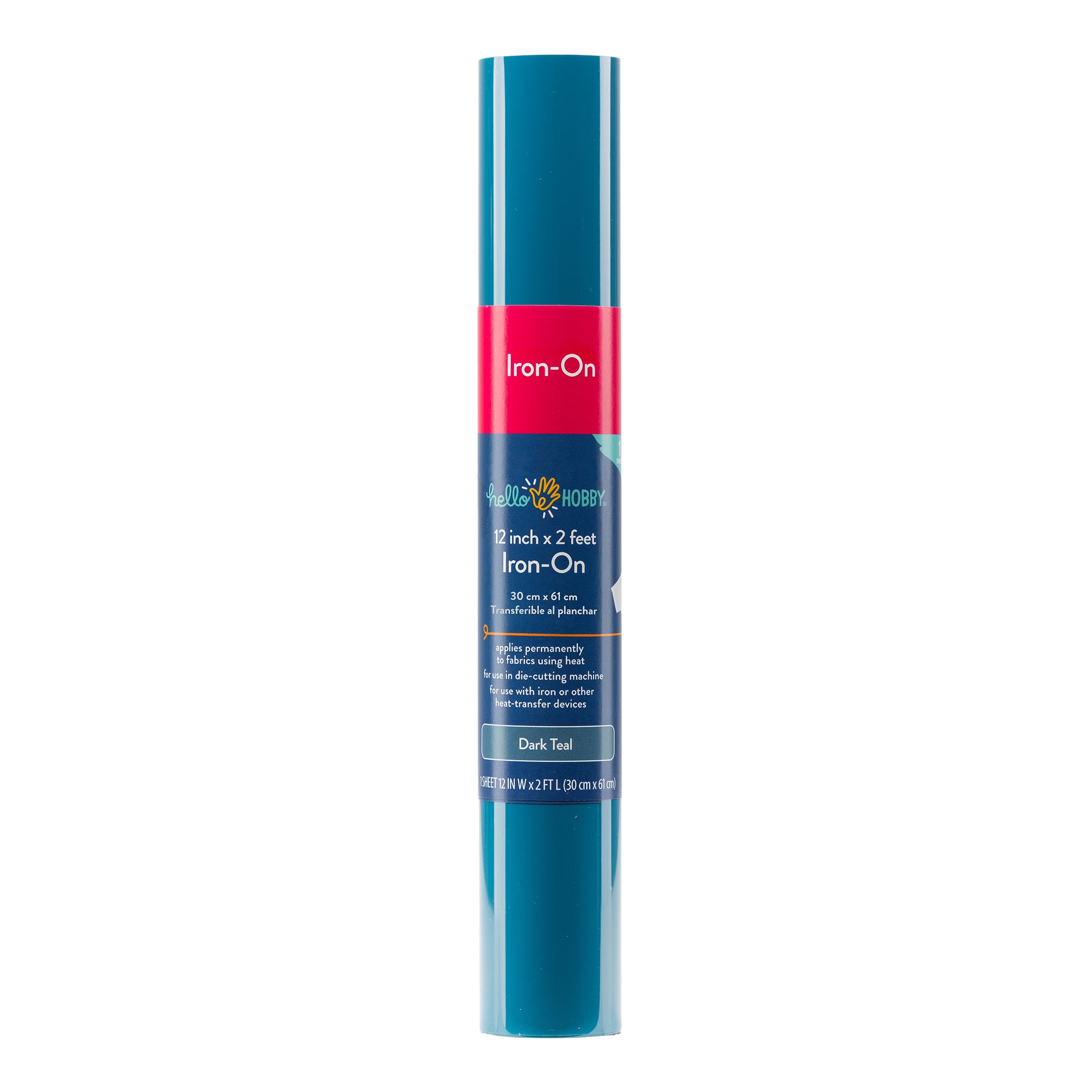 Hello Hobby 12" x 2' Dark Teal Iron-On Craft Vinyl Roll