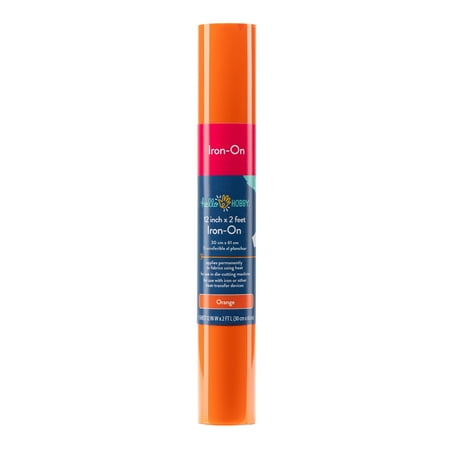 Hello Hobby 12" x 2' Orange Iron-On Craft Vinyl Roll