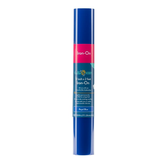 Hello Hobby 12" x 2' Royal Blue Iron-On Craft Vinyl Roll