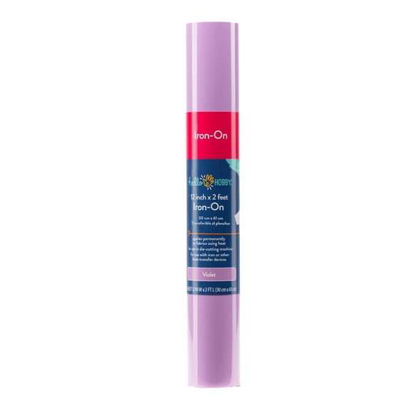 Hello Hobby 12" x 2' Violet Iron-On Craft Vinyl Roll